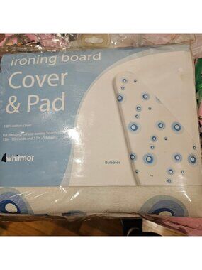 Whitmor Ironing Board Cover & Pad Fits Boards 13"-15" Wide 52"-54" Long Bubbles